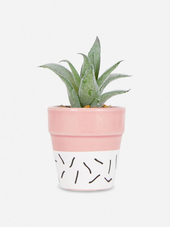 Faux Succulent in Colorful Pot