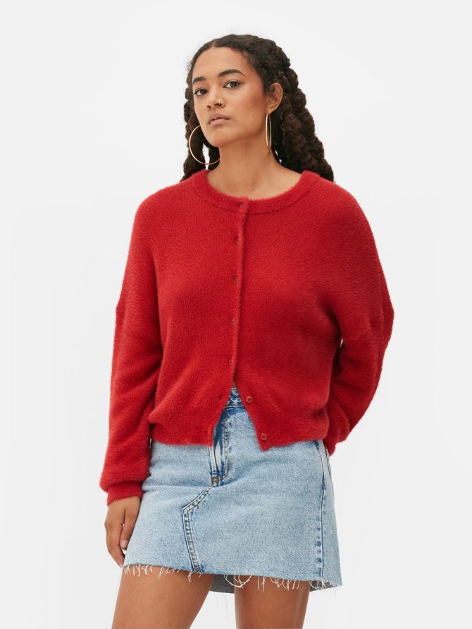 Fluffy Knit Cardigan - Image 2