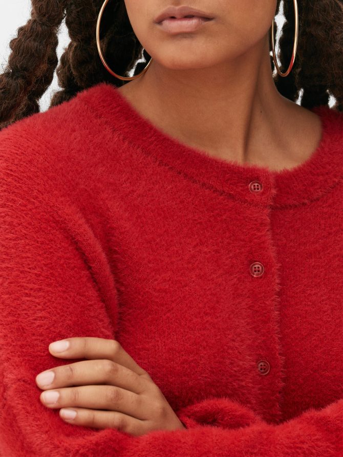 Fluffy Knit Cardigan - Image 3