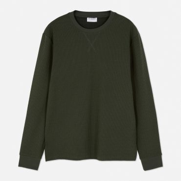 Textured Long Sleeve Pajama Top