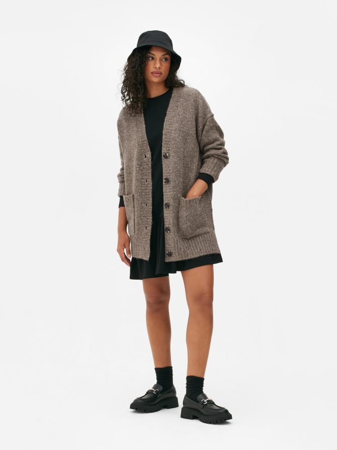 V-Neck Textured Cardigan