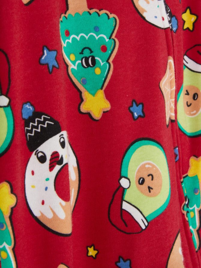 Newborn Printed Jersey Christmas Family Pajamas Sleeper - Image 3