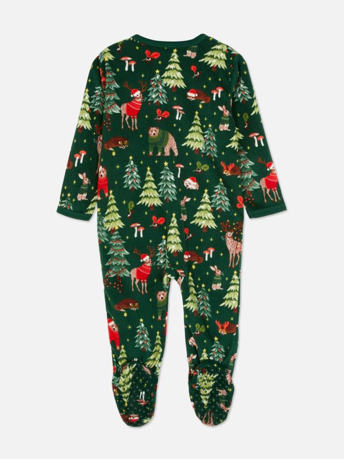 Baby Woodland Print Christmas Family Pajamas Sleeper - Image 4