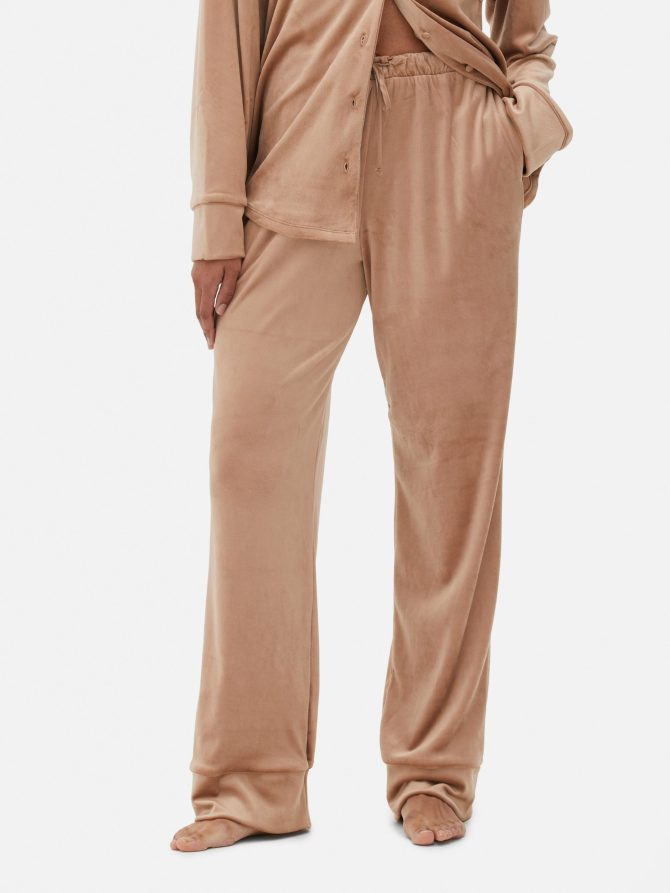 Velour Wide Leg Pajama Bottoms - Image 2