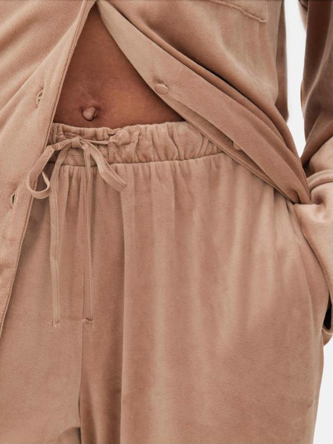 Velour Wide Leg Pajama Bottoms - Image 3