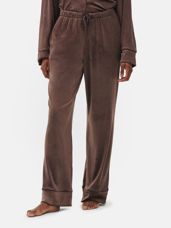 Velour Wide Leg Pajama Bottoms - Image 2