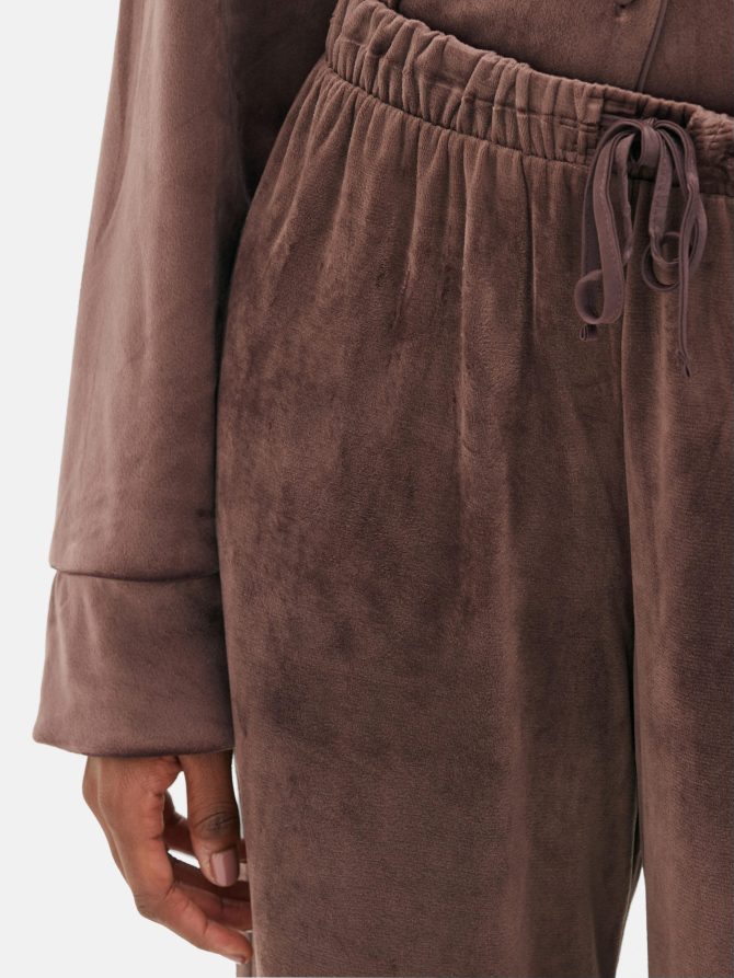 Velour Wide Leg Pajama Bottoms - Image 3
