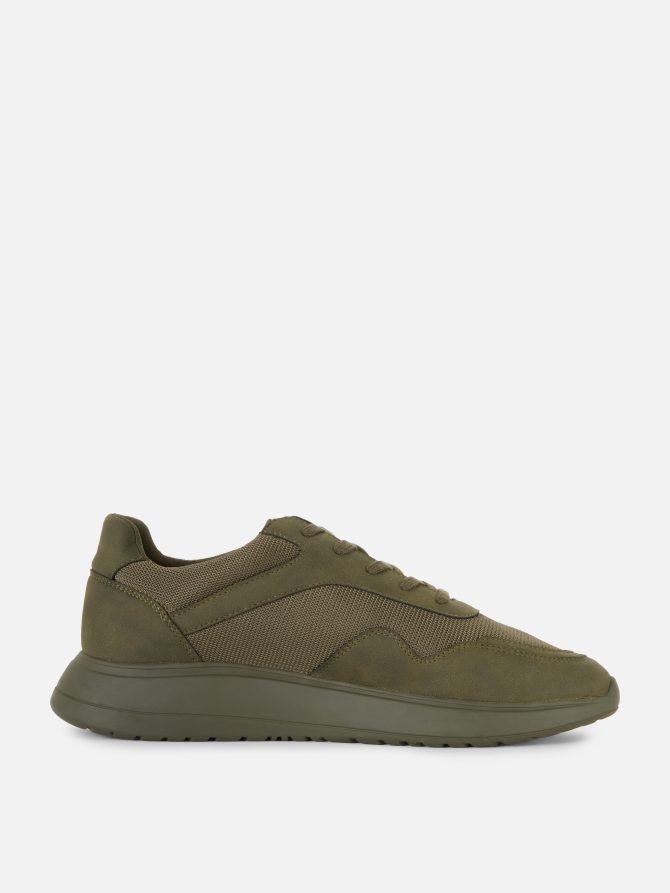 Faux Suede Paneled Sneakers