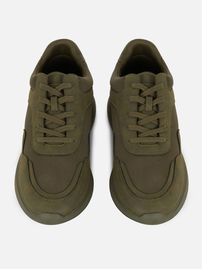 Faux Suede Paneled Sneakers - Image 2
