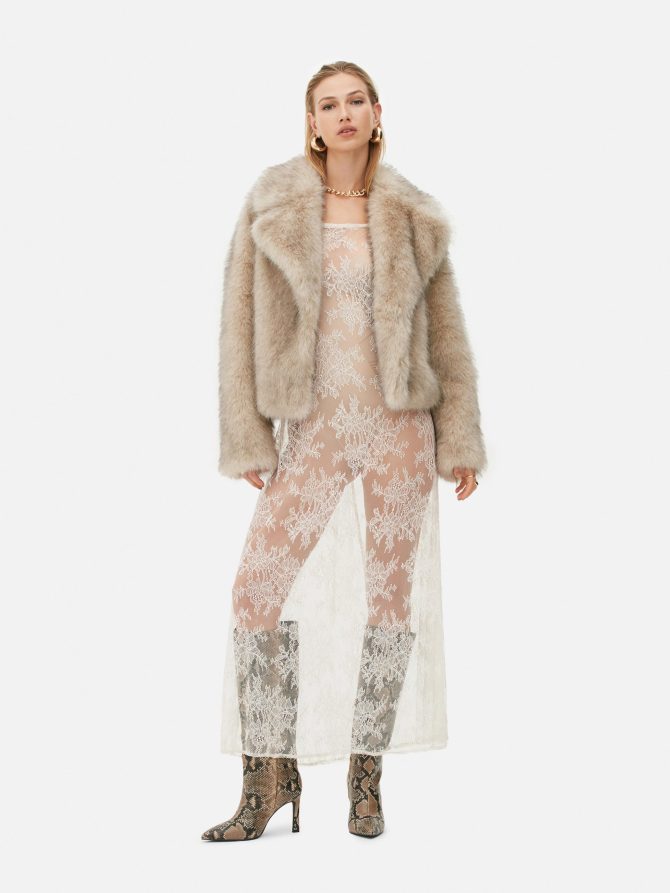 Rita Ora Cropped Faux Fur Coat - Image 2