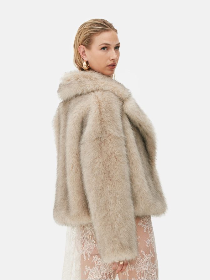 Rita Ora Cropped Faux Fur Coat - Image 4