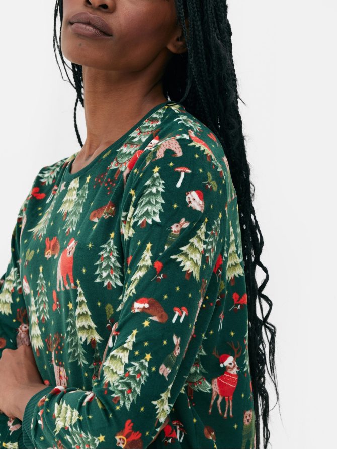 Women's Woodland Print Christmas Family Pajamas - Image 3