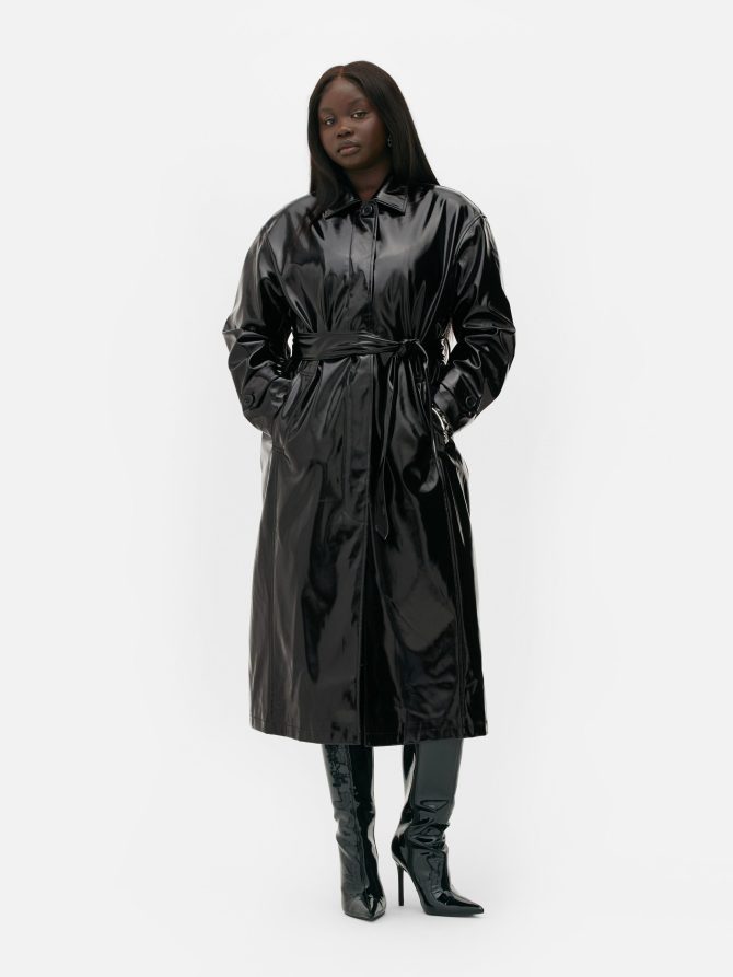 Rita Ora Patent Faux Leather Trench - Image 2