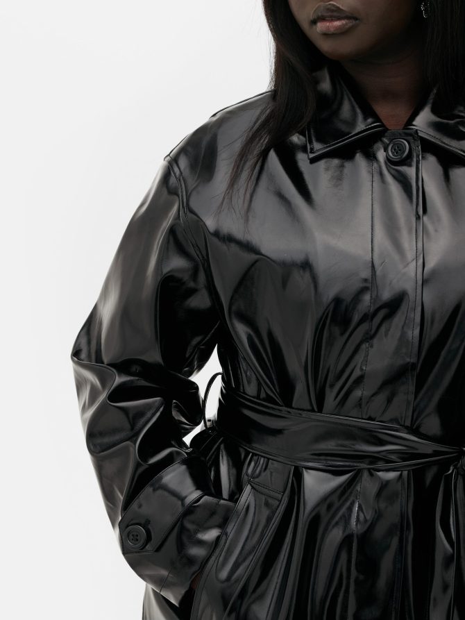 Rita Ora Patent Faux Leather Trench - Image 3