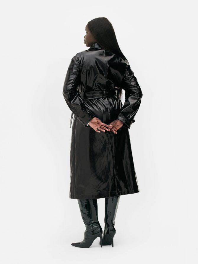 Rita Ora Patent Faux Leather Trench - Image 4