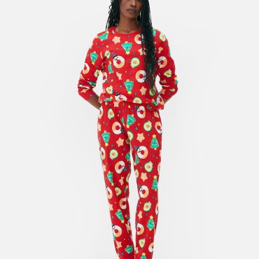Women's Printed Jersey Christmas Family Pajamas