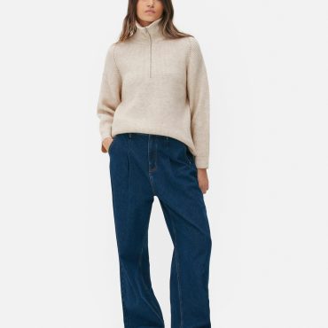 Quarter Zip Knitted Sweater