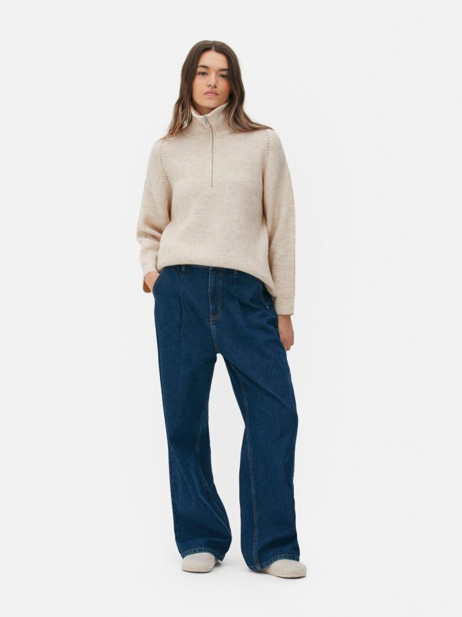 Quarter Zip Knitted Sweater