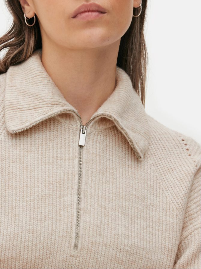 Quarter Zip Knitted Sweater - Image 3