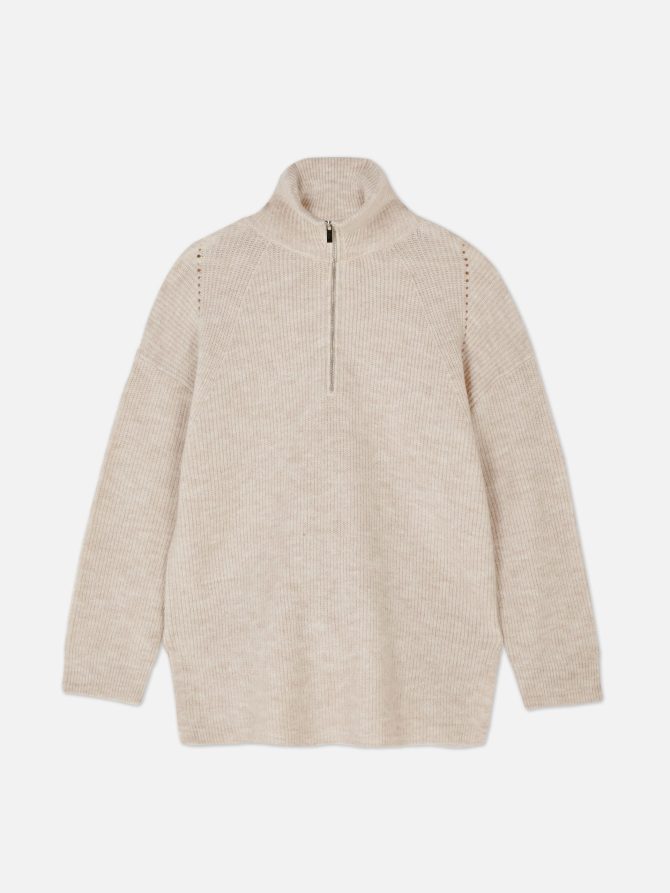 Quarter Zip Knitted Sweater - Image 5