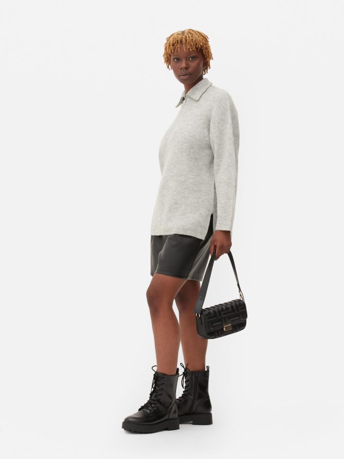 Quarter Zip Knitted Sweater