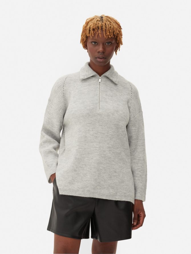 Quarter Zip Knitted Sweater - Image 2