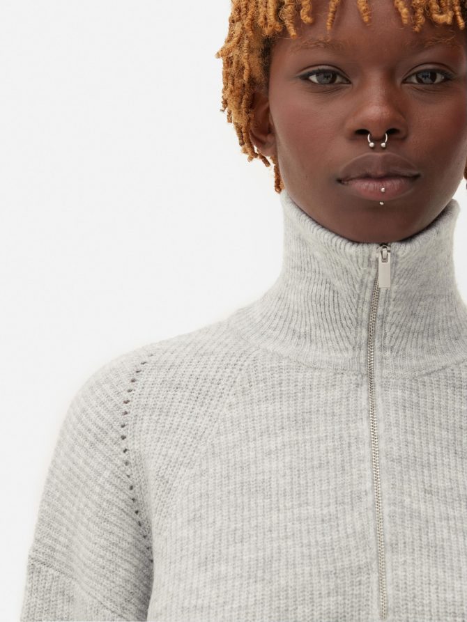 Quarter Zip Knitted Sweater - Image 3