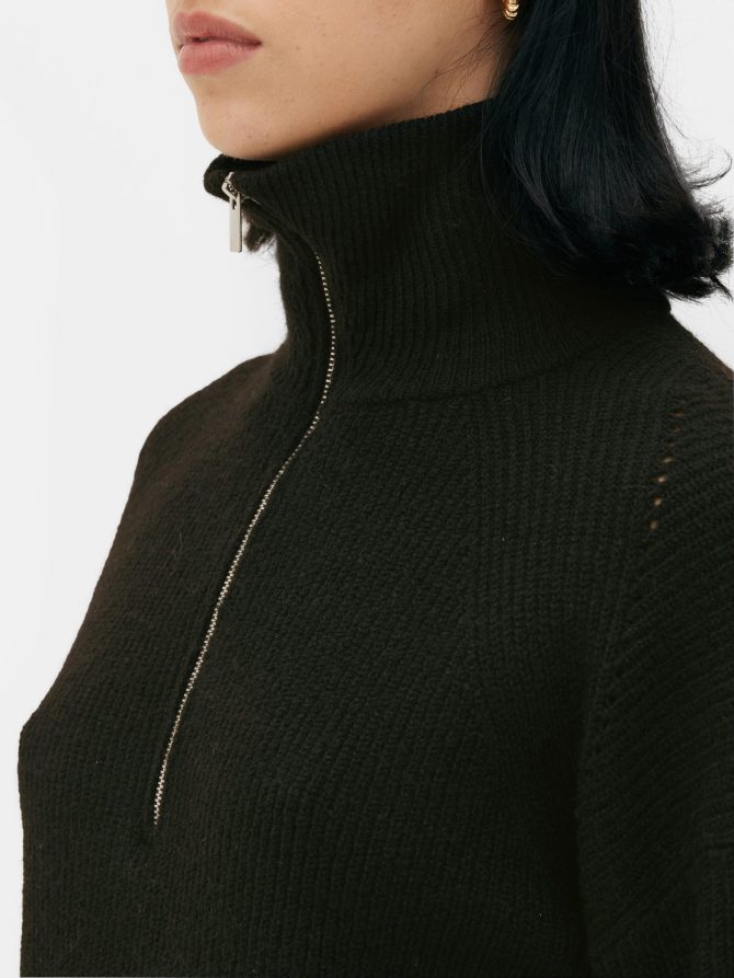 Quarter Zip Knitted Sweater - Image 3