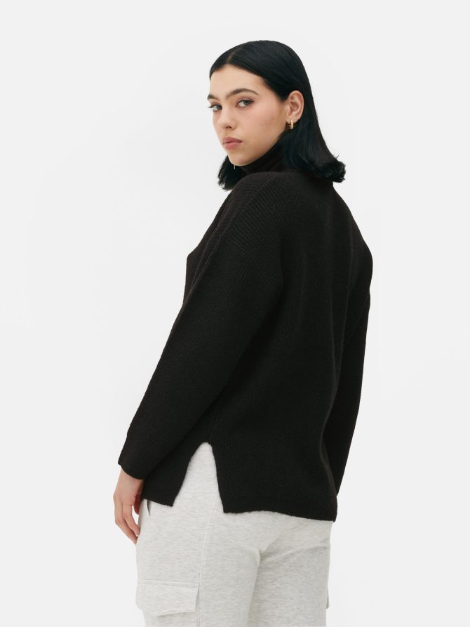 Quarter Zip Knitted Sweater - Image 4