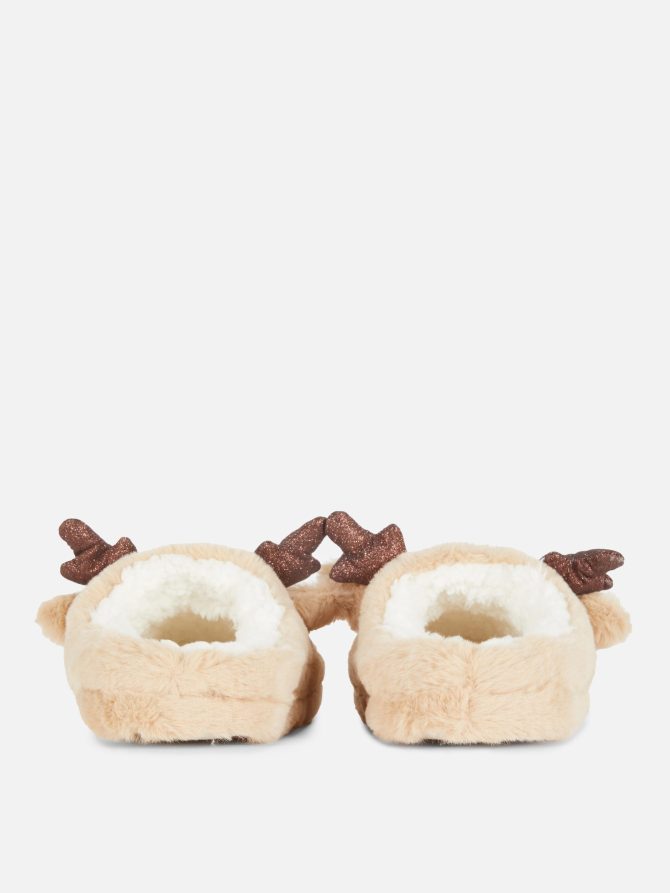 Women's Christmas Reindeer Plush Slippers - Image 4