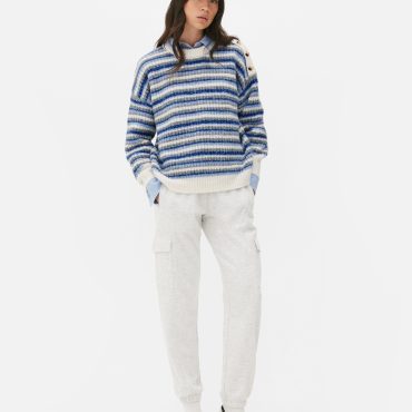 Striped Button Sweater