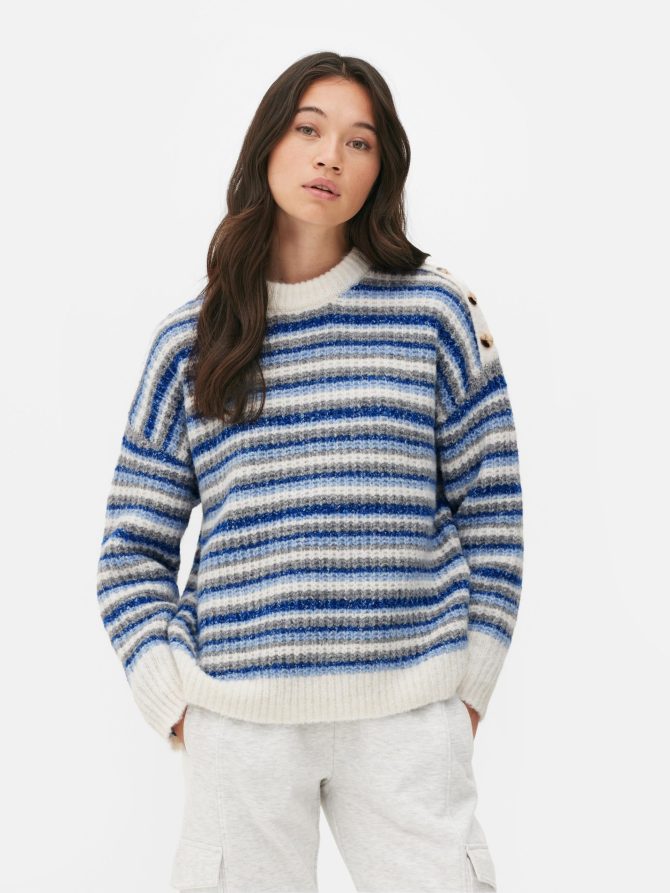 Striped Button Sweater - Image 2