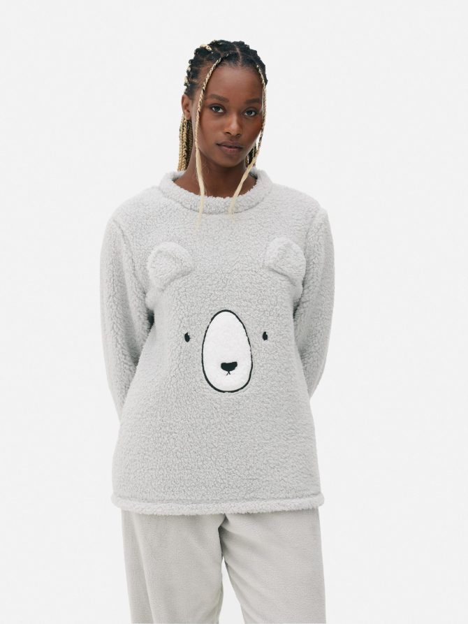 Women's Fleece Bear Pajama Set - Image 2