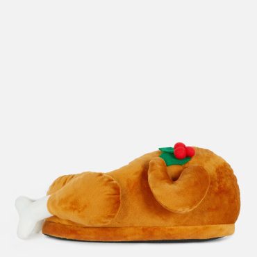Festive 3D Turkey Slippers