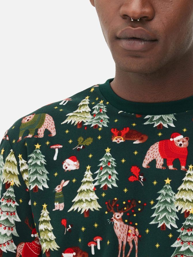 Men's Woodland Print Christmas Family Pajamas - Image 5