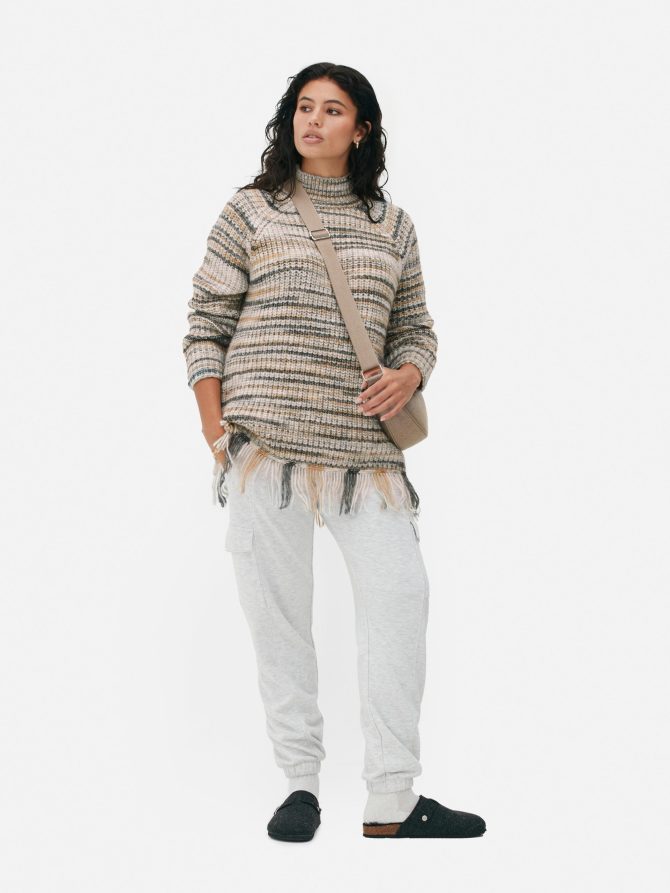 Fringed Turtleneck Sweater