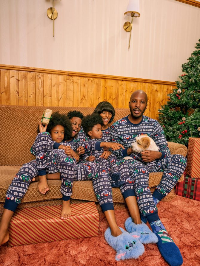 Men's Disney’s Lilo and Stitch Velour Christmas Family Pajamas