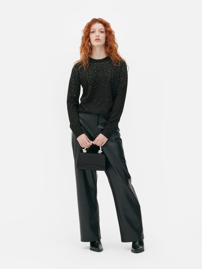 Embellished Fine Knit Sweater