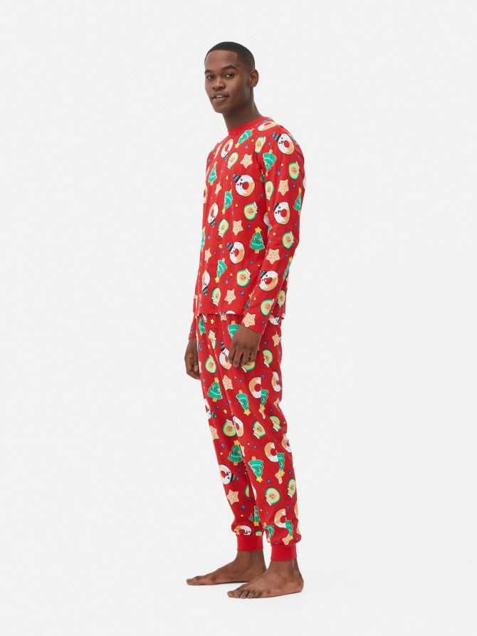 Men's Printed Jersey Christmas Family Pajamas