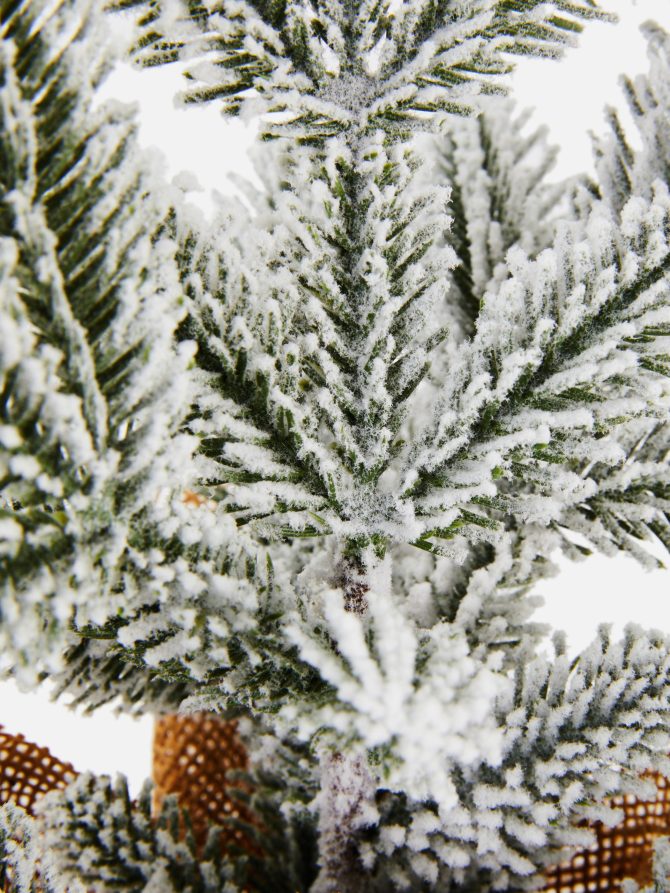 Small Frosted Faux Christmas Tree in Jute Bag - Image 2