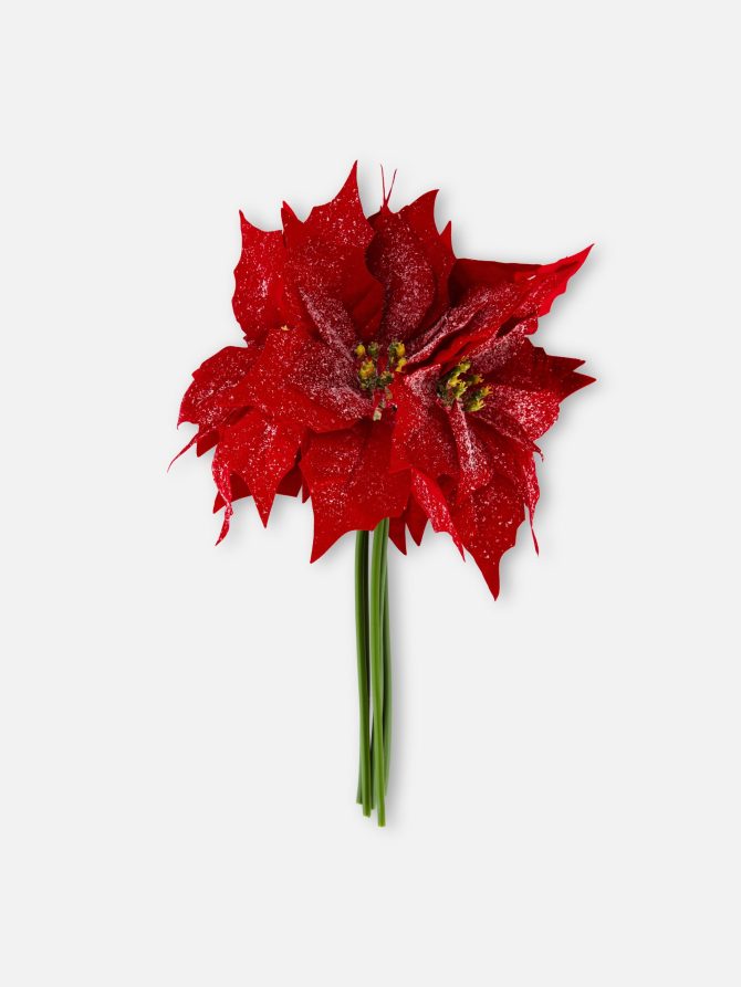 Christmas Faux Poinsettia Bunch