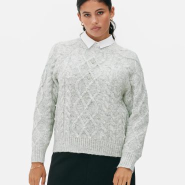 Pearl Cable Knit Sweater
