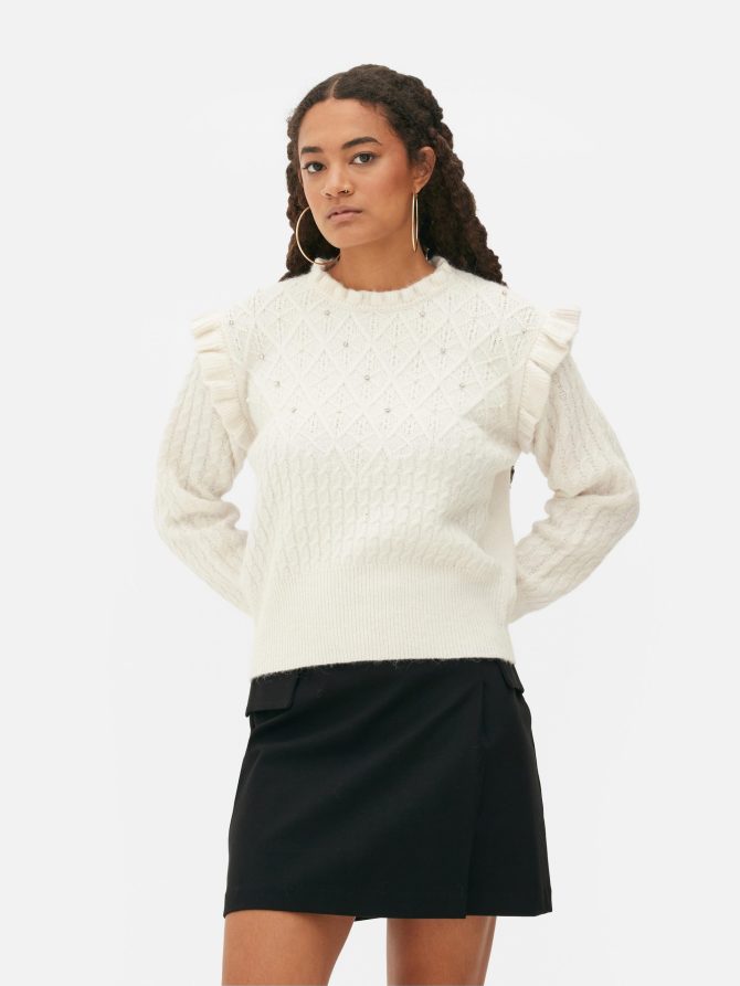 Embellished Ruffle Sweater - Image 2