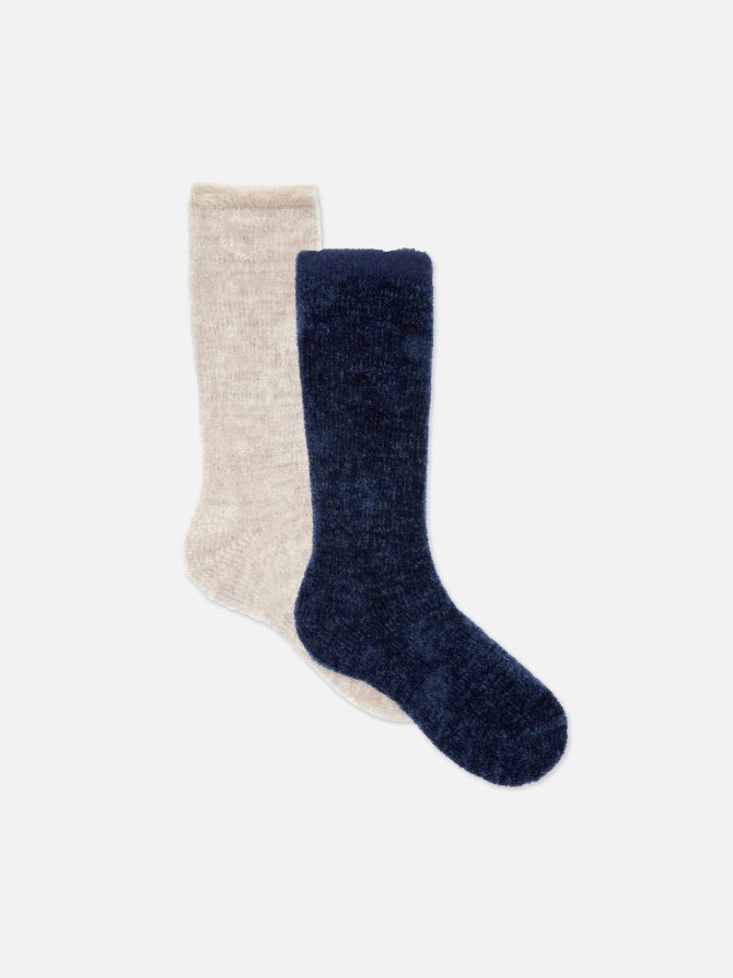 2-Pack Fleece Crew Cozy Socks