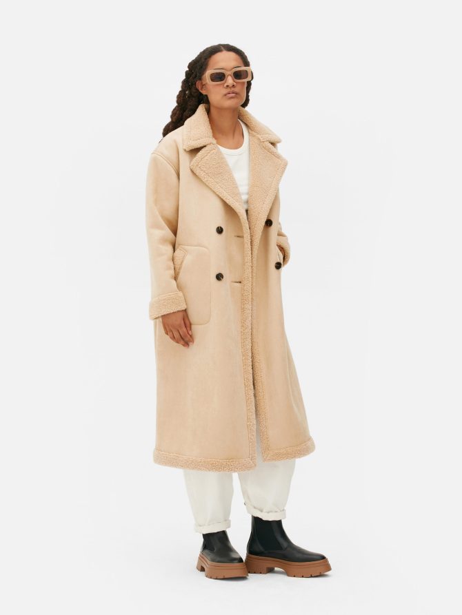 Fleece Lined Double Breasted Coat