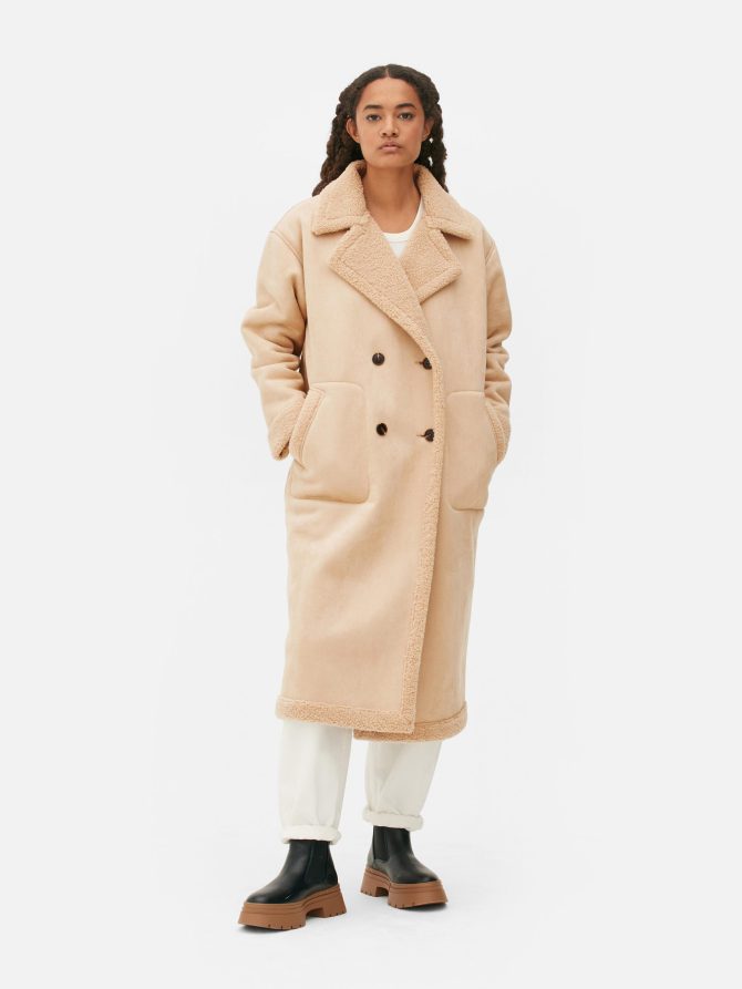 Fleece Lined Double Breasted Coat - Image 2