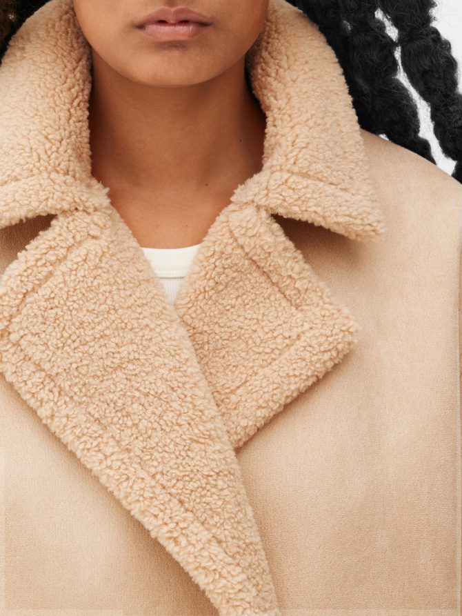 Fleece Lined Double Breasted Coat - Image 3