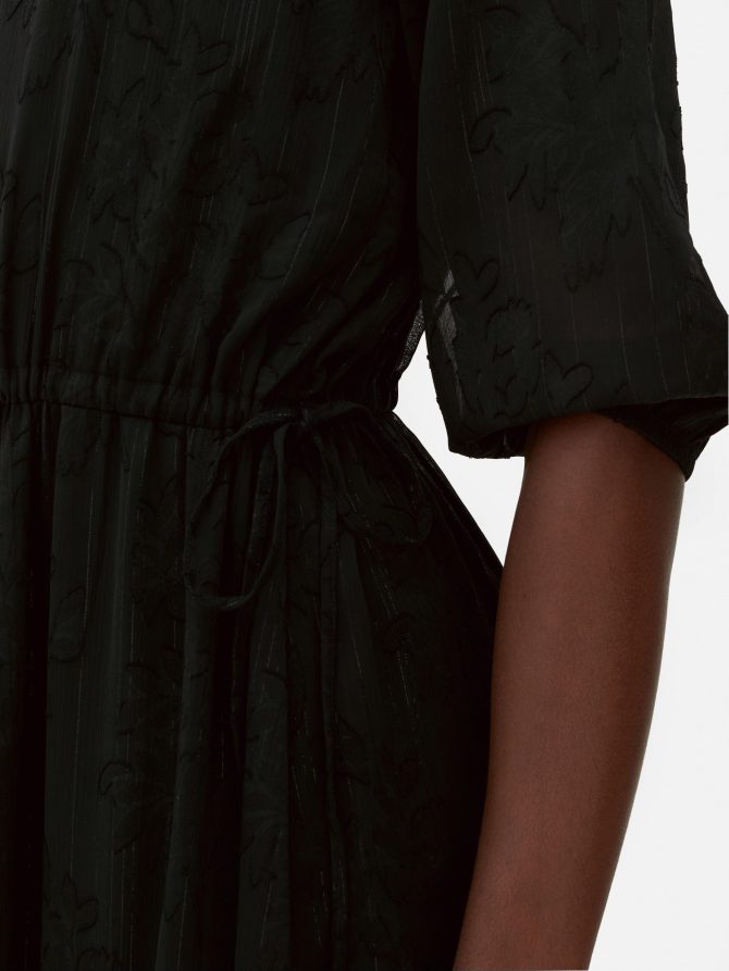 Metallic Yarn Tiered Midi Dress - Image 3