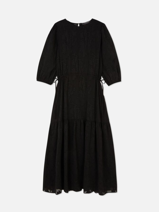 Metallic Yarn Tiered Midi Dress - Image 5