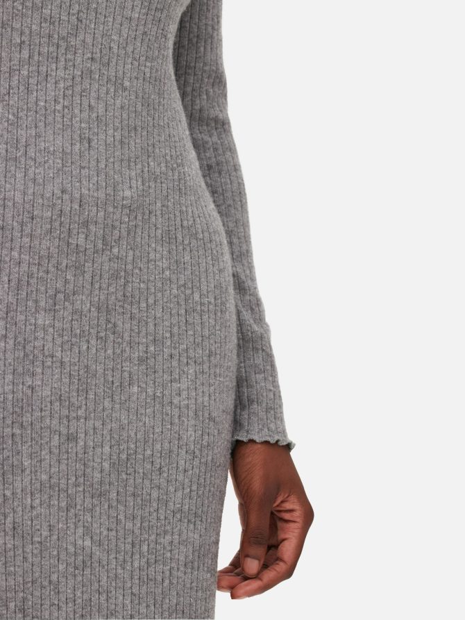 Ribbed V-Neck Midi Dress - Image 3